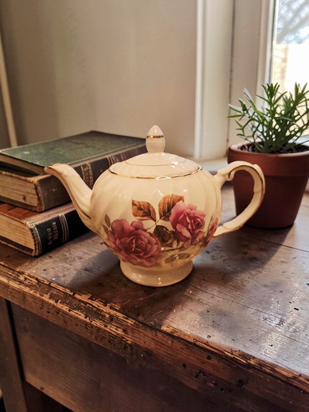 Vintage Ellgreave Wood & Sons Staffordshire England #609 Tea Pot 7"H /24onz - Picture 3 of 6